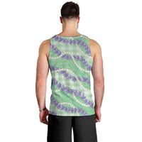 Pastel Green Hawaii Palaka Honohono Pikake Men Tank Top Hawaiian Orchid Lei Polynesian Pattern - Polynesian Pride