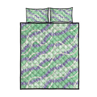 Pastel Green Hawaii Palaka Honohono Pikake Quilt Bed Set Hawaiian Orchid Lei Polynesian Pattern - Polynesian Pride