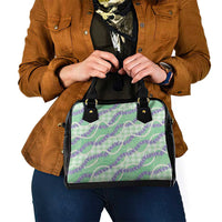 Pastel Green Hawaii Palaka Honohono Pikake Shoulder Handbag Hawaiian Orchid Lei Polynesian Pattern LT14 - Polynesian Pride