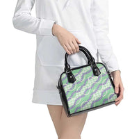 Pastel Green Hawaii Palaka Honohono Pikake Shoulder Handbag Hawaiian Orchid Lei Polynesian Pattern LT14 - Polynesian Pride