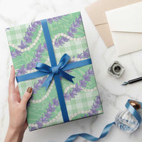Pastel Green Hawaii Palaka Honohono Pikake Wrapping Paper Hawaiian Orchid Lei Polynesian Pattern LT14 - Polynesian Pride