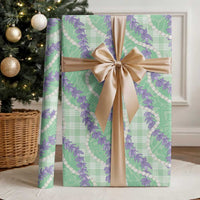 Pastel Green Hawaii Palaka Honohono Pikake Wrapping Paper Hawaiian Orchid Lei Polynesian Pattern LT14 - Polynesian Pride