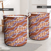 Orange Hawaii Palaka Honohono Pikake Laundry Basket Hawaiian Orchid Lei Polynesian Pattern LT14 - Polynesian Pride