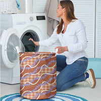 Orange Hawaii Palaka Honohono Pikake Laundry Basket Hawaiian Orchid Lei Polynesian Pattern LT14 - Polynesian Pride
