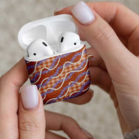 Orange Hawaii Palaka Honohono Pikake AirPods Case Hawaiian Orchid Lei Polynesian Pattern - Polynesian Pride