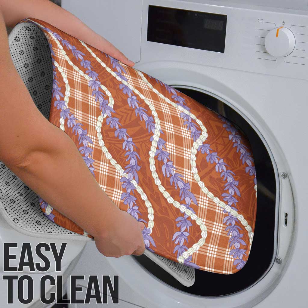 Orange Hawaii Palaka Honohono Pikake Bathroom Set Hawaiian Orchid Lei Polynesian Pattern - Polynesian Pride