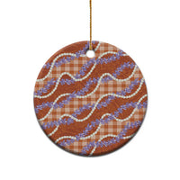 Orange Hawaii Palaka Honohono Pikake Ceramic Ornament Hawaiian Orchid Lei Polynesian Pattern - Polynesian Pride