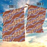 Orange Hawaii Palaka Honohono Pikake Garden Flag Hawaiian Orchid Lei Polynesian Pattern - Polynesian Pride