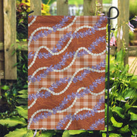 Orange Hawaii Palaka Honohono Pikake Garden Flag Hawaiian Orchid Lei Polynesian Pattern - Polynesian Pride