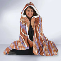 Orange Hawaii Palaka Honohono Pikake Hooded Blanket Hawaiian Orchid Lei Polynesian Pattern - Polynesian Pride