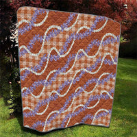 Orange Hawaii Palaka Honohono Pikake Quilt Hawaiian Orchid Lei Polynesian Pattern - Polynesian Pride