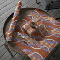 Orange Hawaii Palaka Honohono Pikake Wrapping Paper Hawaiian Orchid Lei Polynesian Pattern LT14 - Polynesian Pride
