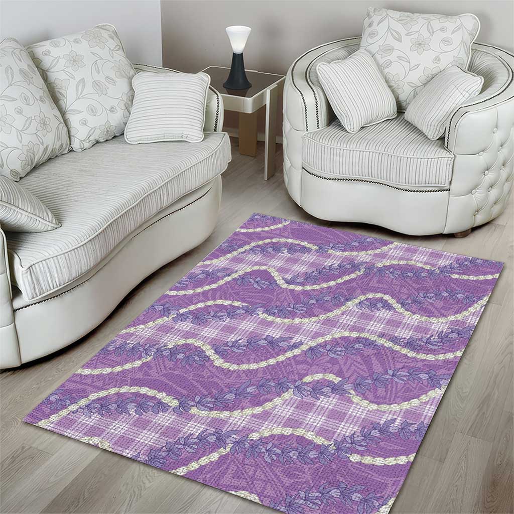 Purple Hawaii Palaka Honohono Pikake Area Rug Hawaiian Orchid Lei Polynesian Pattern - Polynesian Pride