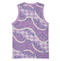 Purple Hawaii Palaka Honohono Pikake Basketball Jersey Hawaiian Orchid Lei Polynesian Pattern - Polynesian Pride