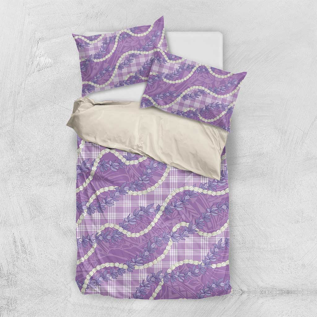 Purple Hawaii Palaka Honohono Pikake Bedding Set Hawaiian Orchid Lei Polynesian Pattern - Polynesian Pride