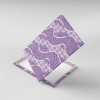 Purple Hawaii Palaka Honohono Pikake Canvas Wall Art Hawaiian Orchid Lei Polynesian Pattern - Polynesian Pride