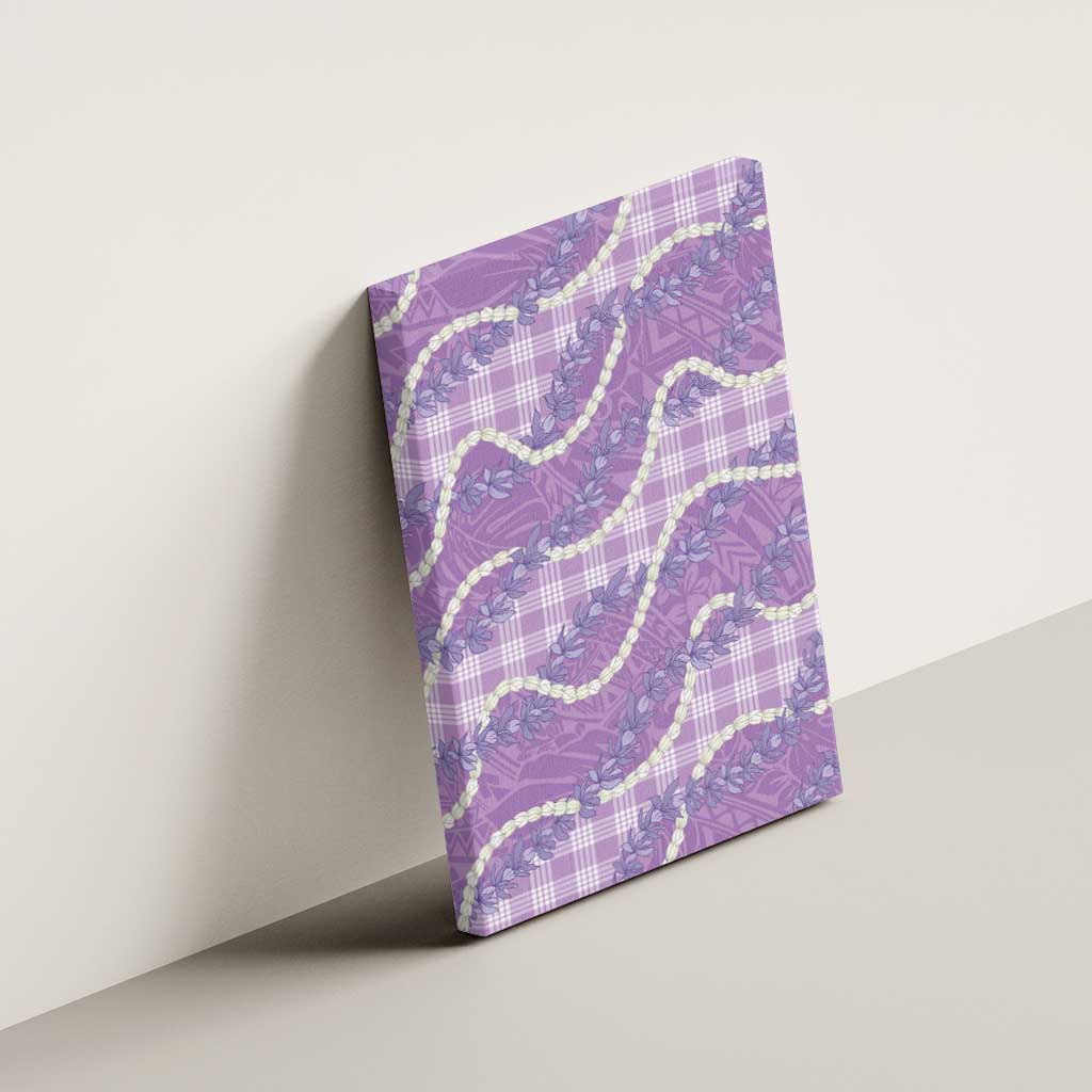 Purple Hawaii Palaka Honohono Pikake Canvas Wall Art Hawaiian Orchid Lei Polynesian Pattern - Polynesian Pride