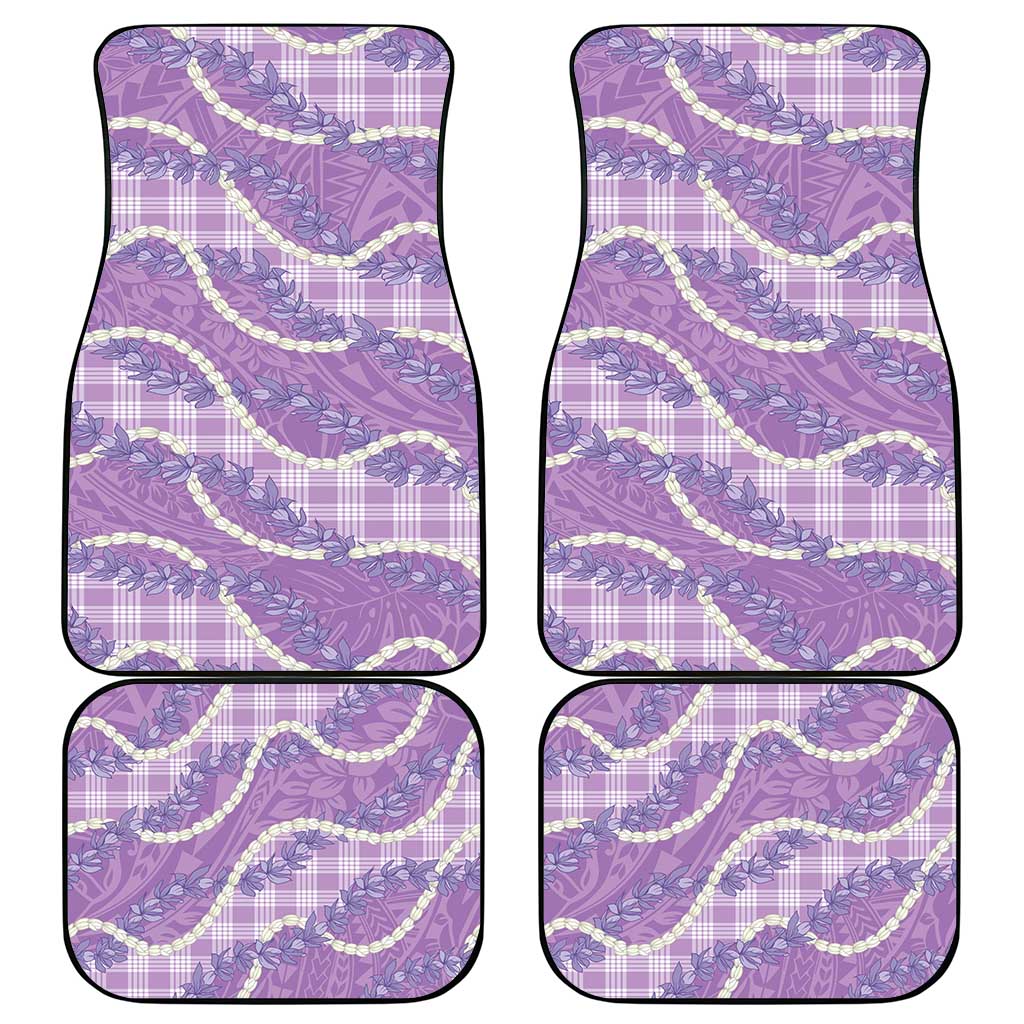 Purple Hawaii Palaka Honohono Pikake Car Mats Hawaiian Orchid Lei Polynesian Pattern - Polynesian Pride