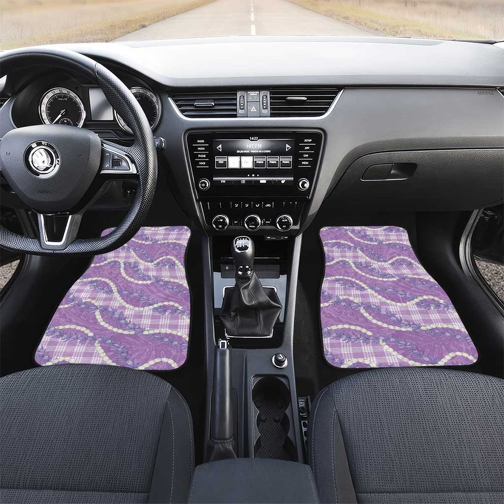 Purple Hawaii Palaka Honohono Pikake Car Mats Hawaiian Orchid Lei Polynesian Pattern - Polynesian Pride