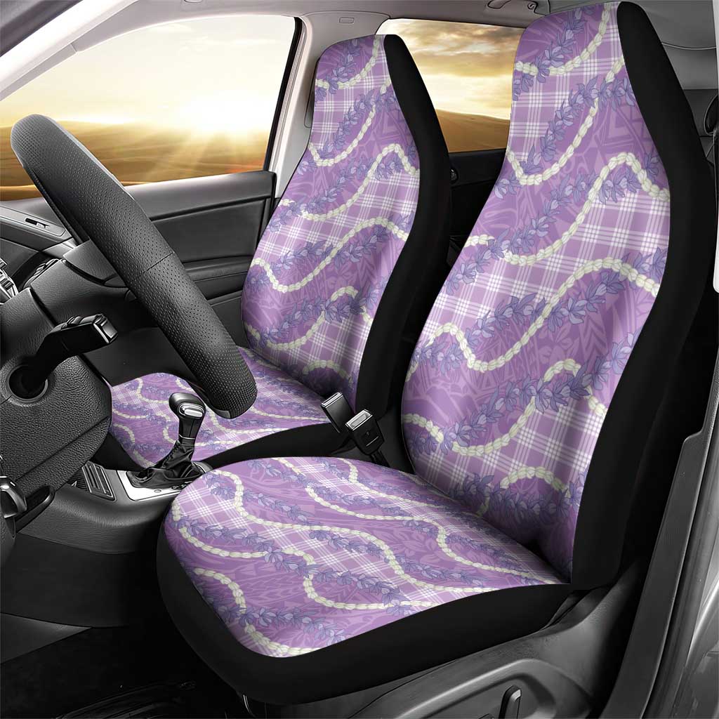 Purple Hawaii Palaka Honohono Pikake Car Seat Cover Hawaiian Orchid Lei Polynesian Pattern - Polynesian Pride
