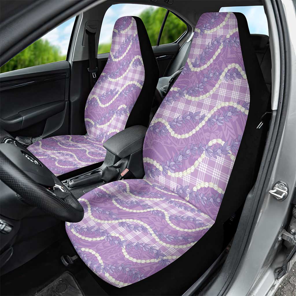 Purple Hawaii Palaka Honohono Pikake Car Seat Cover Hawaiian Orchid Lei Polynesian Pattern - Polynesian Pride