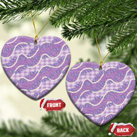 Purple Hawaii Palaka Honohono Pikake Ceramic Ornament Hawaiian Orchid Lei Polynesian Pattern - Polynesian Pride