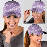Purple Hawaii Palaka Honohono Pikake Classic Cap Hawaiian Orchid Lei Polynesian Pattern - Polynesian Pride