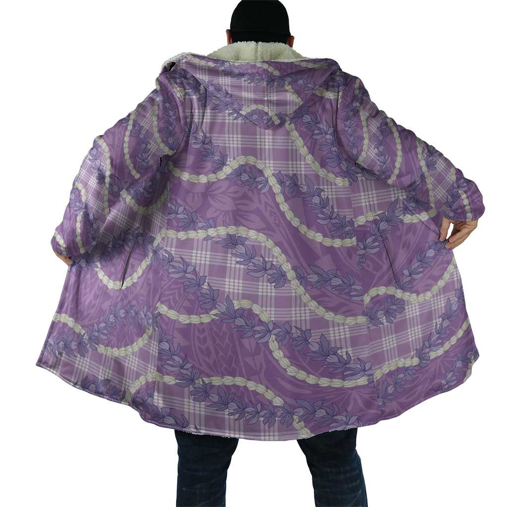 Purple Hawaii Palaka Honohono Pikake Cloak Hawaiian Orchid Lei Polynesian Pattern - Polynesian Pride