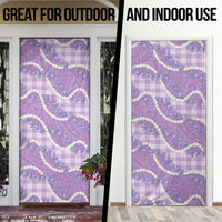 Purple Hawaii Palaka Honohono Pikake Door Cover Hawaiian Orchid Lei Polynesian Pattern - Polynesian Pride