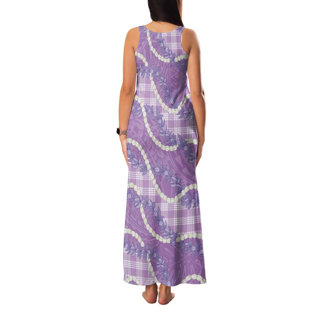 Purple Hawaii Palaka Honohono Pikake Family Matching Tank Maxi Dress and Hawaiian Shirt Hawaiian Orchid Lei Polynesian Pattern - Polynesian Pride