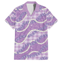 Purple Hawaii Palaka Honohono Pikake Hawaiian Shirt Hawaiian Orchid Lei Polynesian Pattern - Polynesian Pride