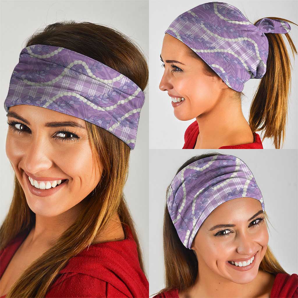 Purple Hawaii Palaka Honohono Pikake Neck Gaiter Hawaiian Orchid Lei Polynesian Pattern - Polynesian Pride