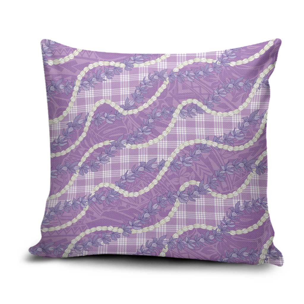 Purple Hawaii Palaka Honohono Pikake Pillow Cover Hawaiian Orchid Lei Polynesian Pattern - Polynesian Pride