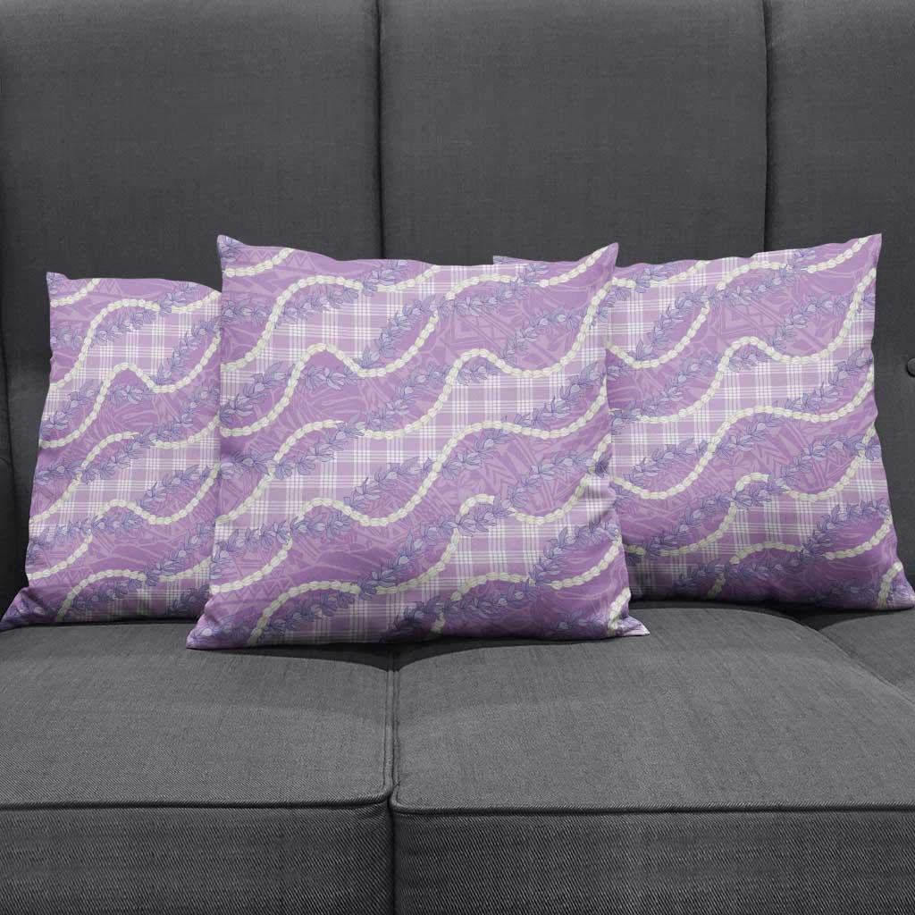 Purple Hawaii Palaka Honohono Pikake Pillow Cover Hawaiian Orchid Lei Polynesian Pattern - Polynesian Pride