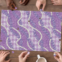 Purple Hawaii Palaka Honohono Pikake Puzzle Hawaiian Orchid Lei Polynesian Pattern - Polynesian Pride