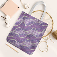 Purple Hawaii Palaka Honohono Pikake Tote Bag Hawaiian Orchid Lei Polynesian Pattern - Polynesian Pride