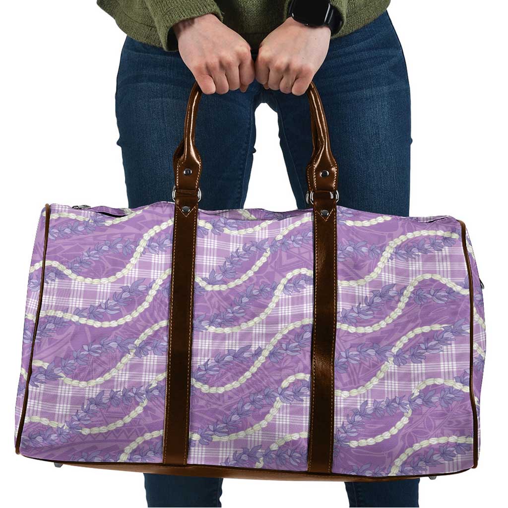 Purple Hawaii Palaka Honohono Pikake Travel Bag Hawaiian Orchid Lei Polynesian Pattern - Polynesian Pride