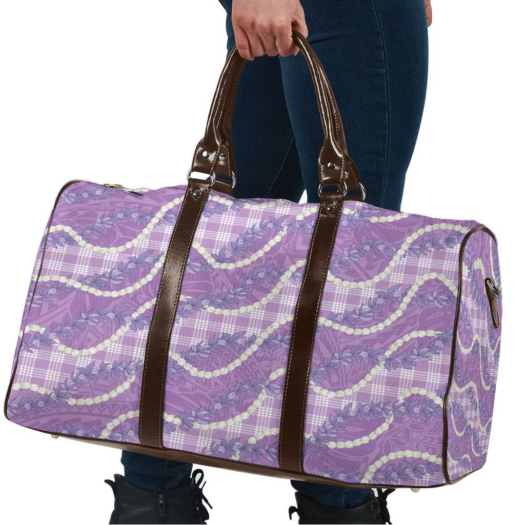 Purple Hawaii Palaka Honohono Pikake Travel Bag Hawaiian Orchid Lei Polynesian Pattern - Polynesian Pride