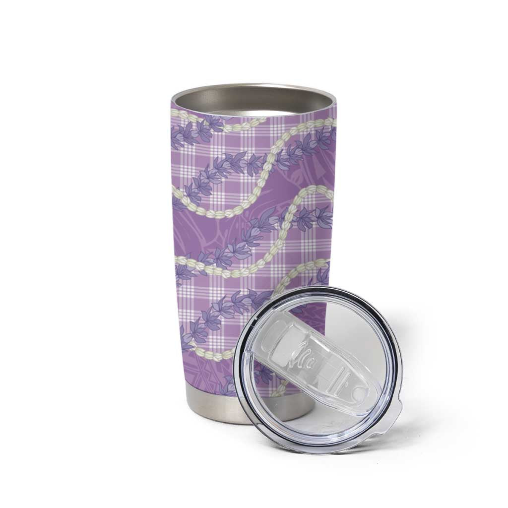 Purple Hawaii Palaka Honohono Pikake Tumbler Cup Hawaiian Orchid Lei Polynesian Pattern - Polynesian Pride