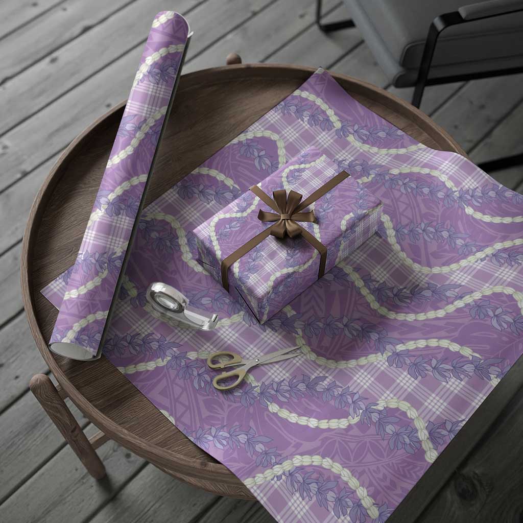 Purple Hawaii Palaka Honohono Pikake Wrapping Paper Hawaiian Orchid Lei Polynesian Pattern LT14 - Polynesian Pride
