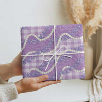 Purple Hawaii Palaka Honohono Pikake Wrapping Paper Hawaiian Orchid Lei Polynesian Pattern LT14 - Polynesian Pride