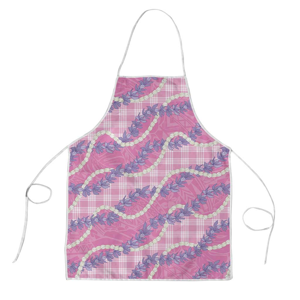 Pink Hawaii Palaka Honohono Pikake Apron Hawaiian Orchid Lei Polynesian Pattern - Polynesian Pride