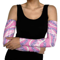 Pink Hawaii Palaka Honohono Pikake Arm Sleeves Hawaiian Orchid Lei Polynesian Pattern - Polynesian Pride
