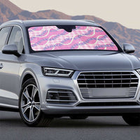 Pink Hawaii Palaka Honohono Pikake Auto Sun Shade Hawaiian Orchid Lei Polynesian Pattern - Polynesian Pride