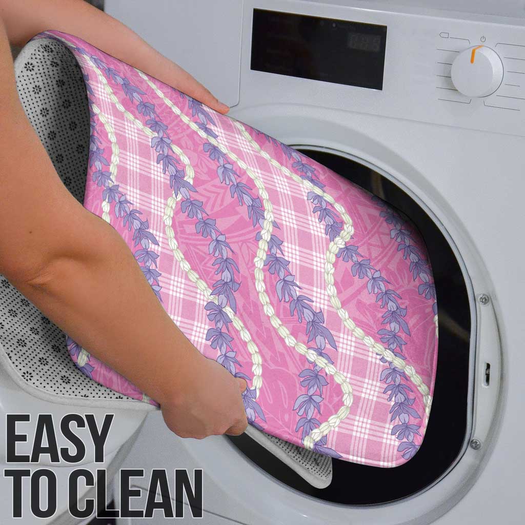 Pink Hawaii Palaka Honohono Pikake Bathroom Set Hawaiian Orchid Lei Polynesian Pattern - Polynesian Pride