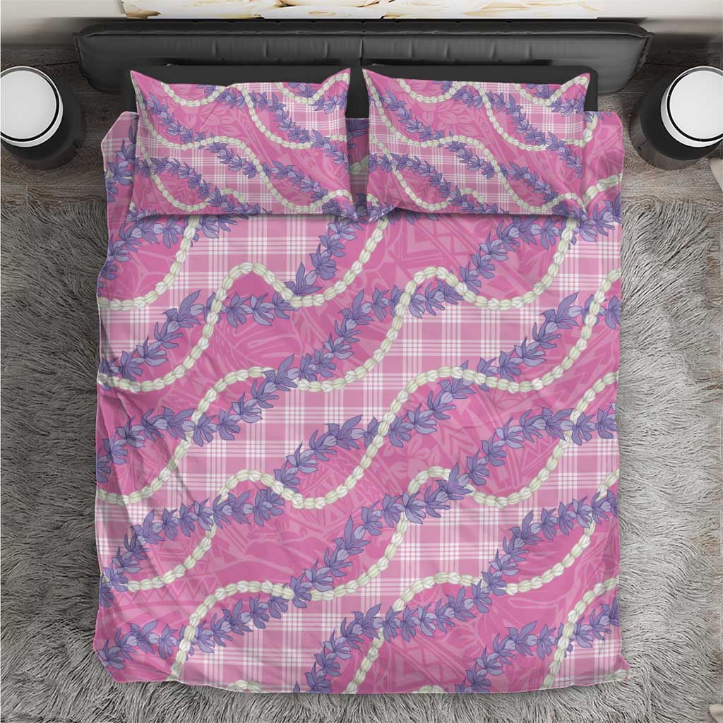 Pink Hawaii Palaka Honohono Pikake Bedding Set Hawaiian Orchid Lei Polynesian Pattern - Polynesian Pride