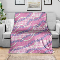 Pink Hawaii Palaka Honohono Pikake Blanket Hawaiian Orchid Lei Polynesian Pattern - Polynesian Pride