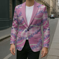 Pink Hawaii Palaka Honohono Pikake Blazer Hawaiian Orchid Lei Polynesian Pattern - Polynesian Pride