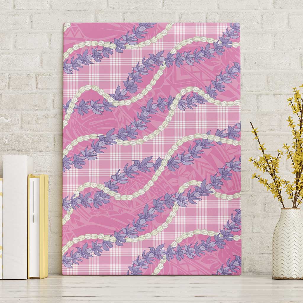 Pink Hawaii Palaka Honohono Pikake Canvas Wall Art Hawaiian Orchid Lei Polynesian Pattern - Polynesian Pride