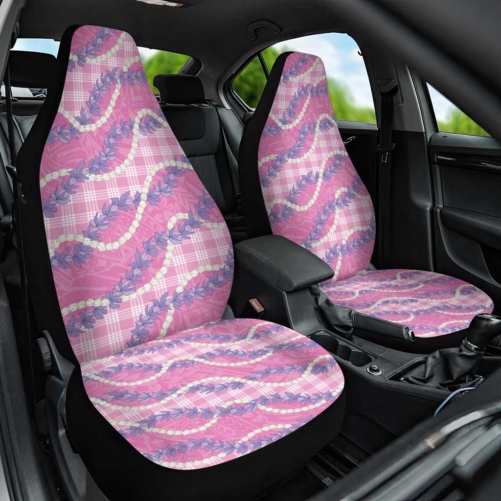 Pink Hawaii Palaka Honohono Pikake Car Seat Cover Hawaiian Orchid Lei Polynesian Pattern - Polynesian Pride